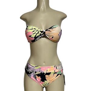 NWT Cabana by Crown & Ivy Bikini Women’s Small Tropical Print 2 Piece NEW
